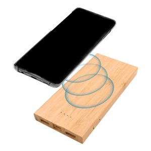 Wireless Eco-Friendly Bamboo Powerbank – 8000mAh