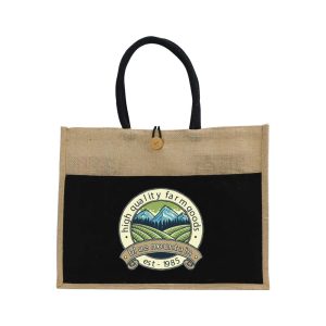 Jute Bag with Canvas Pocket