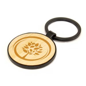 Bamboo Metal Keychain